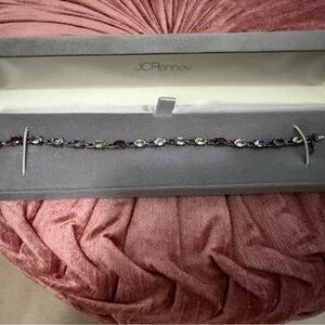 jcpenney Multicolor Gemstone Link Bracelet - Blue, Green, Purple, Champagne